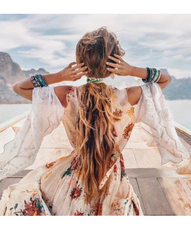 FIRAZIO 52Pcs Boho Hair Ties Bracelet for Women - Colorful Stackable Elastic Ponytail Holders for Thick & Curly Hair - Buy Online on GoSupps.com