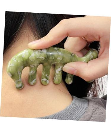 Plafope Jade Massage Comb - Creative Body Acupuncture and Massage Tool | Reliable Handcrafted Green Jade Device (11.50x4.50cm) - Buy Online on GoSupps.com
