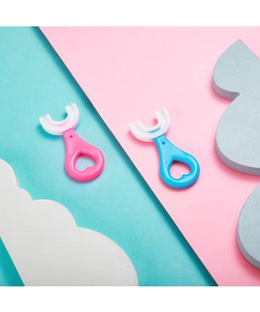 Kids U-Shaped Toothbrush 8-Piece Set | Silicone Brush | 360 Cleaning | Toddlers 1-6 Years | Pink & Blue - Buy Online on GoSupps.com