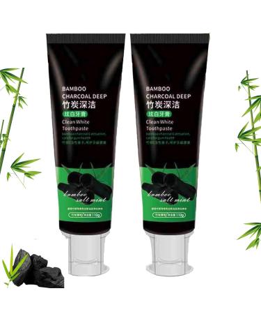 Bamboo Charcoal Deep Toothpaste Whitening - Natural Teeth Whitening & Fresh Breath Activated Carbon Toothpaste for Deep Clean and Stain Removal Fluoride-Free Oral Care (2)