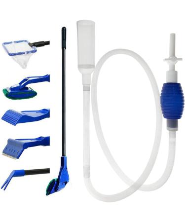 GreenJoy 5-in-1 Aquarium Cleaning Kit - Algae Scrapers & Gravel Vacuum for Fish Tanks - Buy Online on GoSupps.com