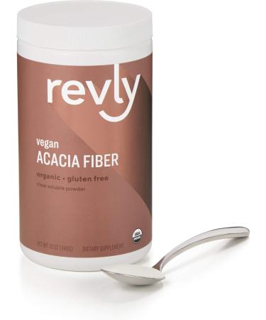 Revly Organic Acacia Fiber Powder 12oz - Vegan, 52 Count - Digestive Health Support - Buy Online on GoSupps.com