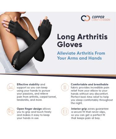 Copper Compression Long Arthritis Gloves for Carpal Tunnel & RSI Support - Medium, 1 Pair - Buy Online on GoSupps.com