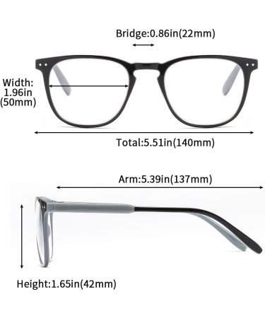 Suertree 1pc Reading Glasses for Men & Women - Fashionable Computer Glasses 2.0X JH221 - Black Reading Aid - Buy Online on GoSupps.com