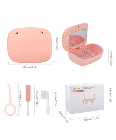 RSWhyy Double-Layered Denture Cover Case - Aligner Etui with Ventilation Holes Cleaning Brush & Mirror - Night Mouth Protection (Pink) | Buy Internationally - Buy Online on GoSupps.com