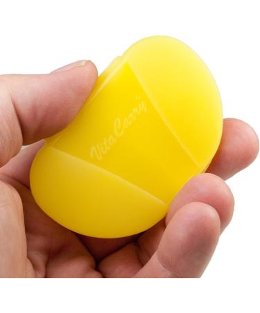 Small Pocket Pill Box with 4 Compartments - Holds Up to 20 Pills | 3 x2 | Pack of 2 Yellow - International Shipping Available - Buy Online on GoSupps.com