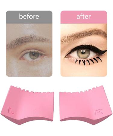 2x 2 in 1 Silicone Eyelash Stamper Quick Stencils Beauty Guide Eyes Makeup Tool for Beginners Woman Girl Pink - Buy Online on GoSupps.com