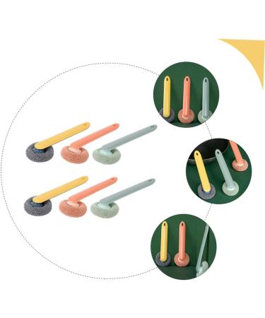 Solustre 12 pcs Kitchen Cleaning Brush Set - Long Handle Pot & Dish Cleaners | Rust Etching & Rubber Wash Basin Brushes for Effortless Cleaning - Buy Online on GoSupps.com