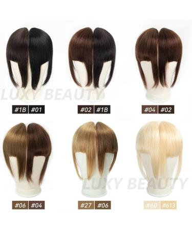 Hair Bangs Human Hair Bangs 3 Clips 3D Blunt Cut Natural Hair Bangs OverHead Clip in Hair Extensions Non-Remy 2.5"x4.5" Black Brown Blonde Clip in Bangs(Color:Darkest Brown 02) - Buy Online on GoSupps.com