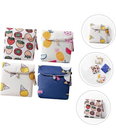 Alipis Women's & Children's Multi-Use Storage Bags - 4 Pack of Versatile Cotton Cosmetic & Menstrual Pad Wallets in Assorted Colors | Perfect for Travel & Organization - Buy Online on GoSupps.com