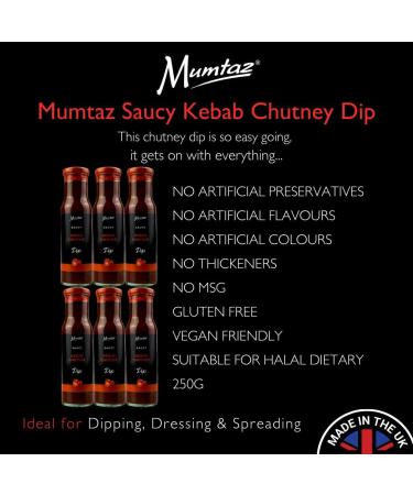 Mumtaz Saucy KEBAB Chutney Dip 272g Pack of 6 Ideal For Dipping Dressing & Spreading. - Buy Online on GoSupps.com