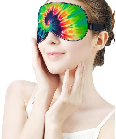 Colorful Tie Dye Sleep Mask for Women - Adjustable Eye Shades with Elastic Strap for Comfort - Buy Online on GoSupps.com