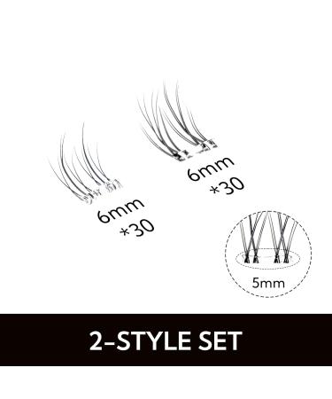 HOTBANANA Self Adhesive Lash Clusters Kit - 60 Pcs D Curl Wispy Individual False Eyelashes for DIY Extensions - Fluffy Reusable Natural Look - 2 Styles 10-16mm SET-D - Buy Online on GoSupps.com