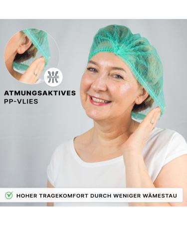 Buy Arnomed Disposable Hair Nets - 100 Pack Green Surgical Caps for Kitchen & Dental Hygiene | Unisex Hair Covers 52cm - Buy Online on GoSupps.com
