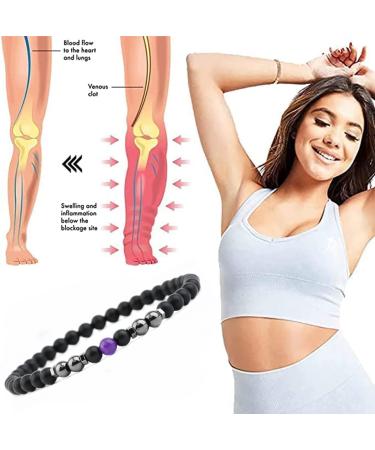 Magnetic Foot Chain - Black Frosted Stone 2 Packs 8.3 Inner 6mm - Remove Static Electricity & Improve Sleep with Purple Pine Stone & Magnet - Buy Online on GoSupps.com
