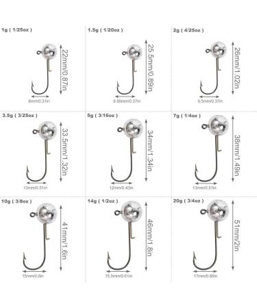 Buy 50pcs Round Head 5g Jig Heads for Rubber Fish - Premium Fishing Jig Hooks for International Shipping - Buy Online on GoSupps.com