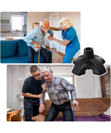 Non-Slip Rubber Walking Stick Protector - Black, One Size - Buy Online on GoSupps.com