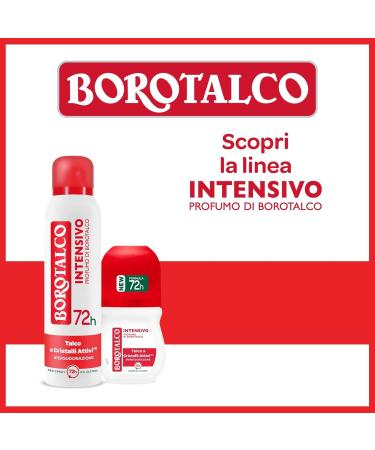  Borotalco Borotalco Intensive Roll-On Deodorant with Active Crystal Talc Hyperperspiration Alcohol-free Talcum Scent 72h Effectiveness - 4 x 50ml - Exclusive Amazon - Buy Online on GoSupps.com