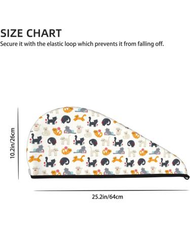 Cute Cats Microfiber Hair Towel - Soft Super Absorbent Wrap for Women | Quick Dry Coral Velvet for Long Curly & Thick Hair - Buy Online on GoSupps.com