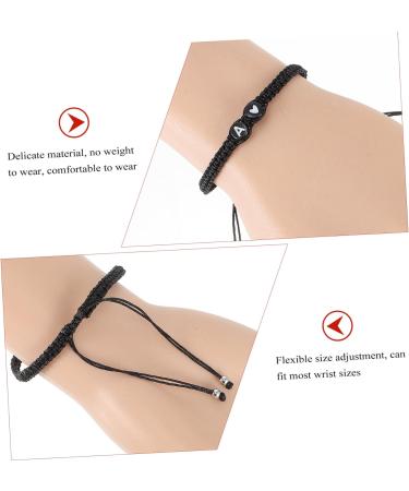 VALICLUD 4pcs Black and White Heart Bracelet Black Rope Bracelet Matching Unisex Beads Heart Bracelet Mens Cuff Bracelet Rope Bracelets Men and Women To Weave The Letter Is Acrylic Gift 6X6X0.5CM Black A - Buy Online on GoSupps.com