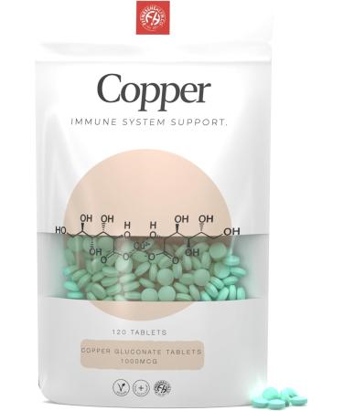 Fitness Health Copper 1MG 120 Tablets - Nutritional Supplement - Vegans & Vegetarians - Healthy Lifestyle - Copper Supplement - Copper Gluconate Supplement - 120 count (Pack of 1)
