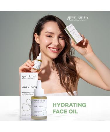Gew n Kirish Hemp + Lemon Hydrating Face Oil Lightweight Facial Oil with Hemp Seed Lemon Peel & Lavender Moisturizing & Balancing Glow Oil for All Skin Types Vegan & Cruelty-Free 30ml - Buy Online on GoSupps.com