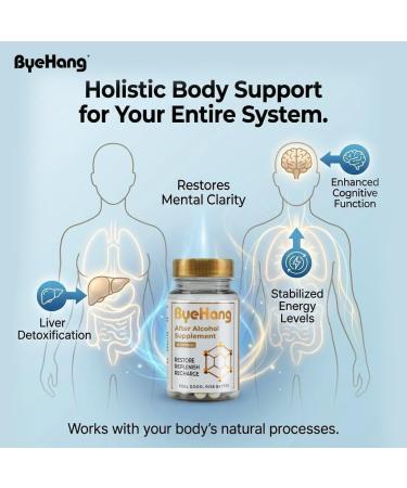 ByeHang After Alcohol Vitamin with DHM, Cysteine, Milk Thistle, B Vitamins, Prickly Pear and Ginger - Pharmacist Formulated (13 Doses) - Buy Online on GoSupps.com