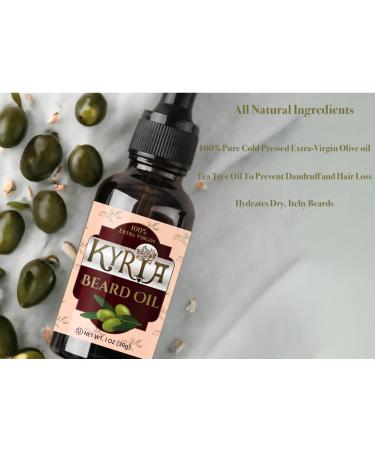 Kyria Greek Extra Virgin Olive Oil Beard Oil - 100% Pure Cold Pressed Moisturizer for Men - Reduces Itching & Promotes Beard Growth - 2 FL OZ - Buy Online on GoSupps.com