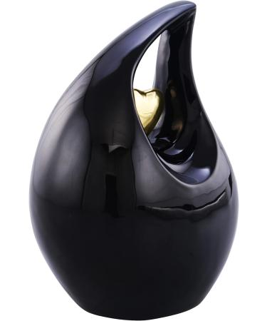 Urns for Ashes Heart of Love Cremation URN for Ashes Adult Urn for Funeral Burial Columbarium or Home Cremation Urns for Human Ashes Adult 220 Cubic Inches: with Velvet Bag (Black) - Buy Online on GoSupps.com