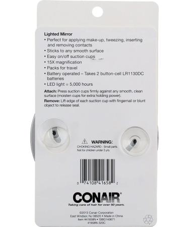 Conair Lighted Mirror 15x Magnification - Colors Vary (Blue, Silver, Purple) - Buy Online on GoSupps.com