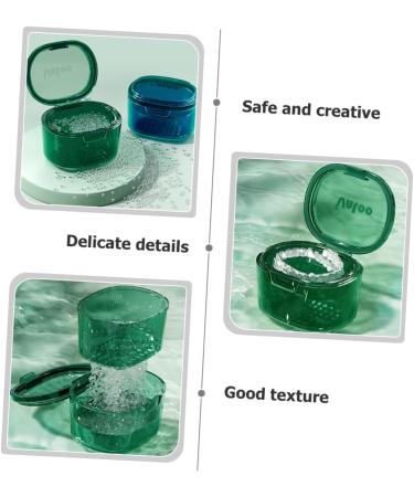 Frcolor 4-Piece Denture Retainer Storage Box Set - Travel Cleaning Case for Prostheses with Sieve - Buy Online on GoSupps.com