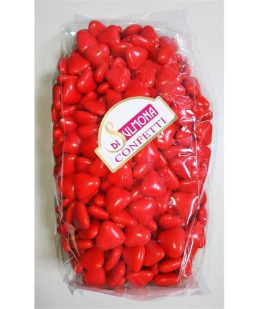 Sulmona Dragées - Red Dragées - With chocolate, mini heart - 1 Kg