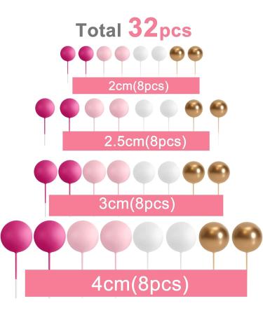 Astaron 32-Piece Pink Gold Cake Topper Set | Mini Balloons & Rabbit Decorations for Weddings Baby Parties & Birthdays - Buy Online on GoSupps.com
