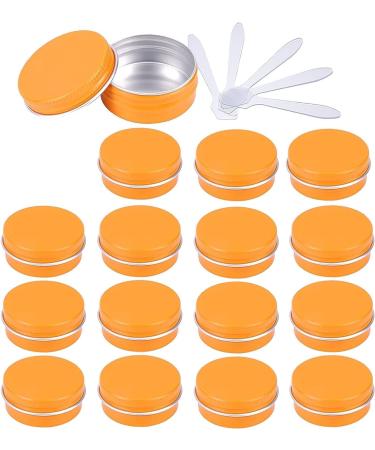 empty jars with lids cosmetic jar B0CL9KV58748 PC 10ml Blue Empty Round Aluminium Tins with Screw Lids Storage Jars Cosmetics Containers Pots with 6 Spatula (Color : Gold Size : 15ml) (Color : Oranj
