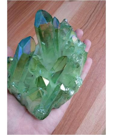 Light Green Aura Quartz Crystal Titanium Bismuth Silicon Cluster Rainbows Natural Stones and Minerals yuebang Reiki Crystal Stone - Buy Online on GoSupps.com