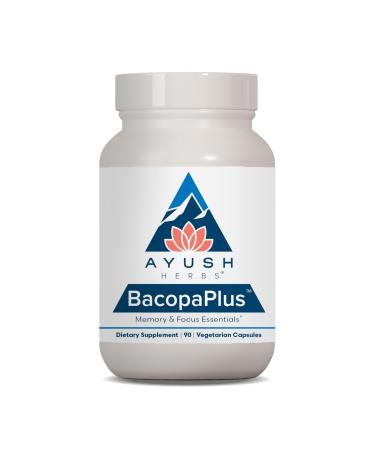 Ayush Herbs BacopaPlus - Bacopa Supplements Organic Bacopa for Memory & Focus Cognitive Support Pill for Adults with Ginkgo Gotu Kola Ashwagandha - 90 Vegetarian Capsules (1 Count)