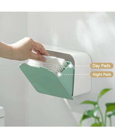 Sanitary Napkin Storage Organizer Bag | Female Pad Holder for Girls, Ladies, Women | Bathroom Container for Cotton Swabs - Green - Buy Online on GoSupps.com