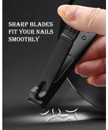 TIFURMAN Nail Clippers Set - 4pcs Cutter for Fingernail, Thick Toenail, and Ingrown Nail with File - Stocking Stuffers for Men and Women (Black) - Buy Online on GoSupps.com
