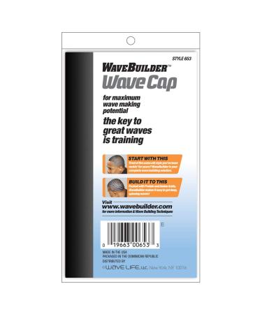 WaveBuilder Wave Cap 2 Count | Promotes Healthy & Uniform Hair Waves - Black - Buy Online on GoSupps.com