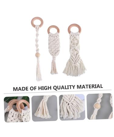 Safigle Cotton Baby 6-Piece Set | Wooden Bite Toys & Teething Sticks | Handmade Infant Pacifiers | Natural Beech Cotton Rope - Buy Online on GoSupps.com