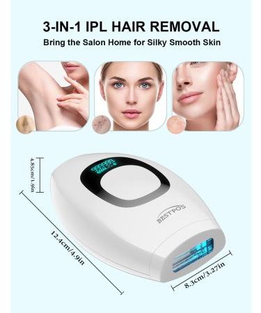 At-Home IPL Laser Hair Removal Device - 999 999 Flashes Painless Hair Remover for Men & Women | Face Legs Arms Bikini Line - Buy Online on GoSupps.com