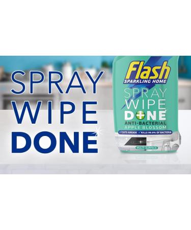 Flash Sparkling Home Spray Wipe Done Antibacterial Multi-Surface Cleaner 800ml Apple Blossom Scent 4Pk + Our Gift for You: Organza Bag Size: 9x7x0.1cm - Buy Online on GoSupps.com