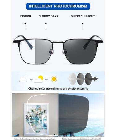 Koosufa Self-Tinting Varifocal Glasses | Photochromic Progressive Multifocus with Blue Light Filter & UV Protection | Men's Reading Aid | Available in Multiple Strengths (1.0 - 4.0) - Buy Online on GoSupps.com