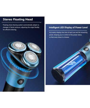 Men's Electric Razor - IPX6 Waterproof Rechargeable Rotary Shaver with 3D Magnetic Floating Head & LED Display - Wet & Dry Use Electric Shaver for Men - Buy Online on GoSupps.com