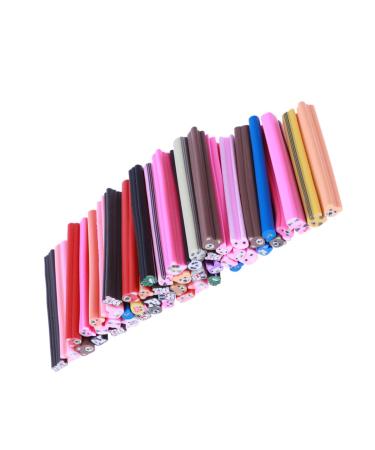 Housoutil 50pcs Scrapbooks DIY Nail Art Nail Art Stickers Material Cane DIY Manicure Supplies Scrapbook Book Fingertip Nail Rings Sticks Scatchbook Self Made 3D Cell Phone Polymer medium As Shown