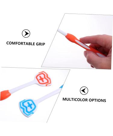 Lurrose Metal Spatula Set - 6 Stainless Steel Tongue Cleaners & Brushes | Effective Oral Hygiene Tools for Adults | Durable Orange & Blue Design - Buy Online on GoSupps.com