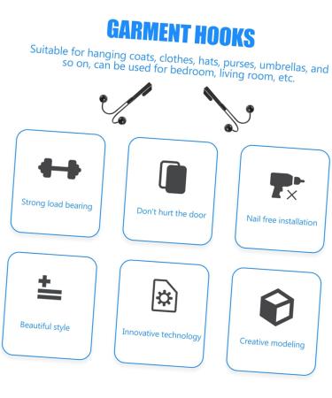 KICHOUSE 2pcs Double Hook Wall Mounted Organizer Over Door Storage Rack Door Hanger Metal Clothes Hook 14x9cm Black - Buy Online on GoSupps.com