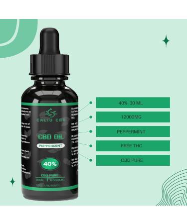 CALIU LAB SL CBD CBD oil 40 pure CBD oil 12000 mg CBD enriched hemp oil base mint extract 0 THC 1200 drops premium cannabidiol - Buy Online on GoSupps.com