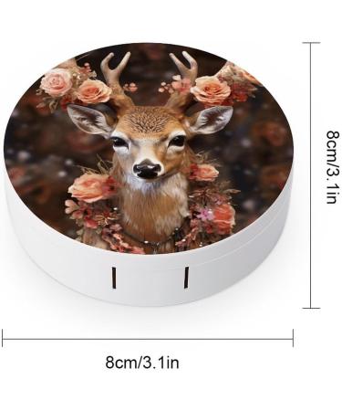 Deer Floral Print Contact Lens Case | Travel-Friendly Lens Care Box - Buy Online on GoSupps.com