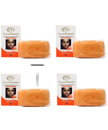 CT+ Clear Therapy Lightening Purifying Flawless Complexion 4 Pack Bar Soap + Liner101 LPS40 + Fragrance Sample 4 Count (Pack of 1)